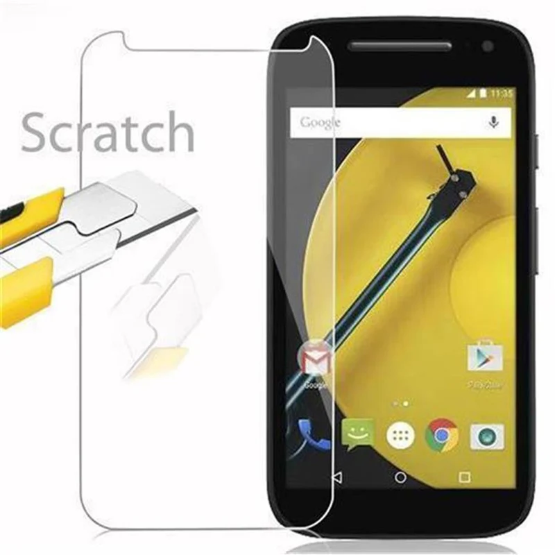 Cadorabo Panzer Folie kompatibel mit Motorola MOTO E2 - Schutzfolie Gehärtetes (Tempered) Display-Schutzglas in 9H Härte mit 3D Touch Kompatibilität