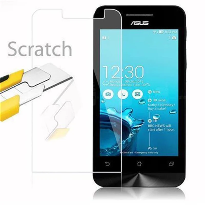 Cadorabo Panzer Folie kompatibel mit Asus ZenFone 4 2014 - Schutzfolie Gehärtetes (Tempered) Display-Schutzglas in 9H Härte mit 3D Touch Kompatibilität