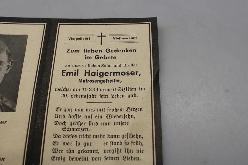 Sterbebilder KM fielen am 10 auf Sizilien