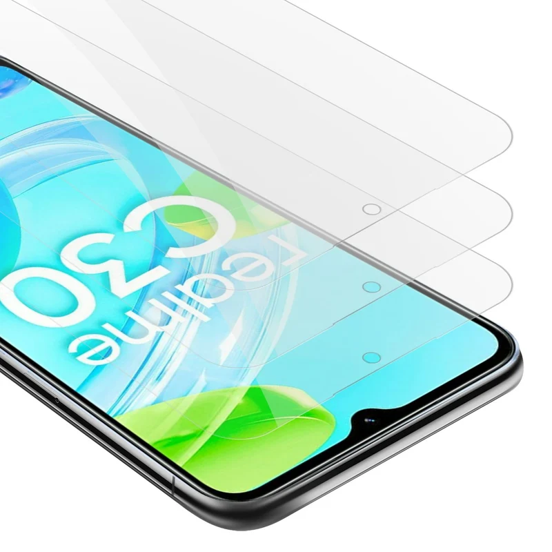 Cadorabo 3x Panzer Folie kompatibel mit Realme C30 / Narzo 50i PRIME - Schutzfolie 3er Pack Gehärtetes (Tempered) Display-Schutzglas in 9H Härte mit 3D Touch Kompatibilität