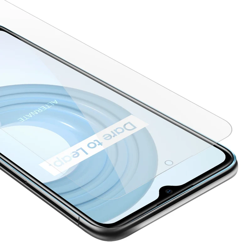 Cadorabo Panzer Folie kompatibel mit Realme C21 - Schutzfolie Gehärtetes (Tempered) Display-Schutzglas in 9H Härte mit 3D Touch Kompatibilität