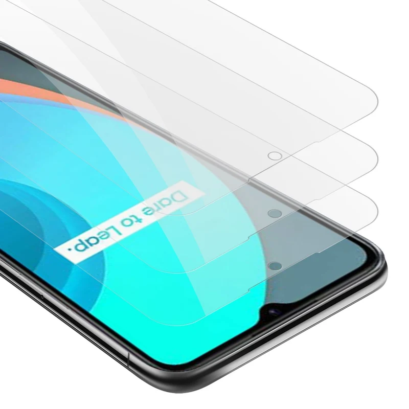 Cadorabo 3x Panzer Folie kompatibel mit Realme C11 2020 - Schutzfolie 3er Pack Gehärtetes (Tempered) Display-Schutzglas in 9H Härte mit 3D Touch Kompatibilität