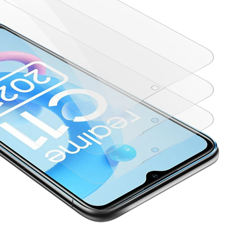 Cadorabo 3x Panzer Folie kompatibel mit Realme C11 2021 - Schutzfolie 3er Pack Gehärtetes (Tempered) Display-Schutzglas in 9H Härte mit 3D Touch Kompatibilität