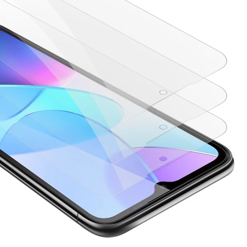 Cadorabo 3x Panzer Folie kompatibel mit Oukitel C31 - Schutzfolie 3er Pack Gehärtetes (Tempered) Display-Schutzglas in 9H Härte mit 3D Touch Kompatibilität