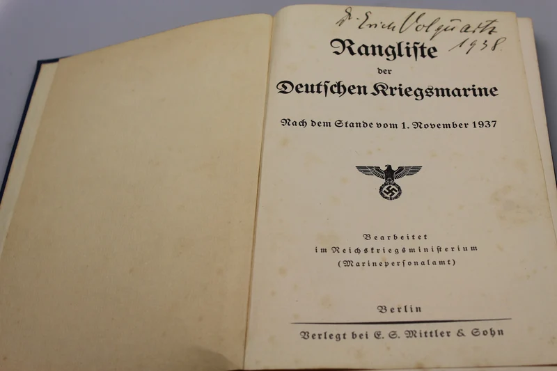 „Rangliste der Deutschen Kriegsmarine“ 1937