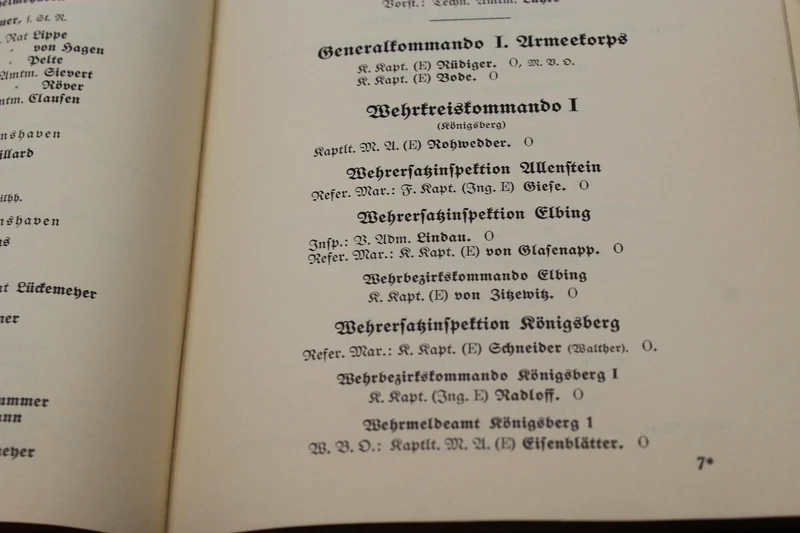 „Rangliste der Deutschen Kriegsmarine“ 1937