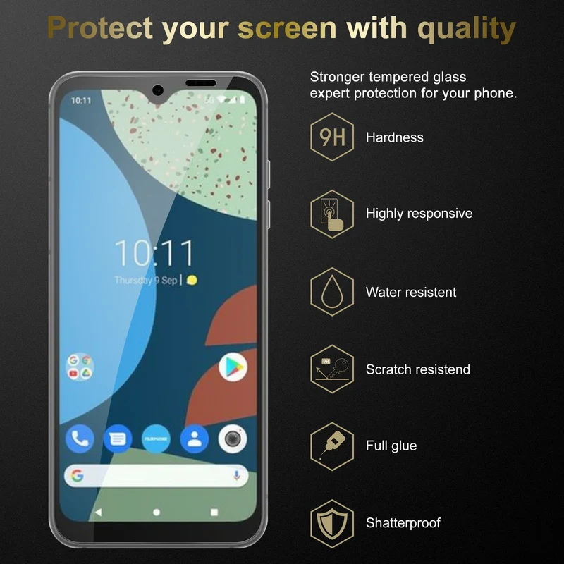 Cadorabo 3x Panzer Folie kompatibel mit Fairphone 4 - Schutzfolie 3er Pack Gehärtetes (Tempered) Display-Schutzglas in 9H Härte mit 3D Touch Kompatibilität