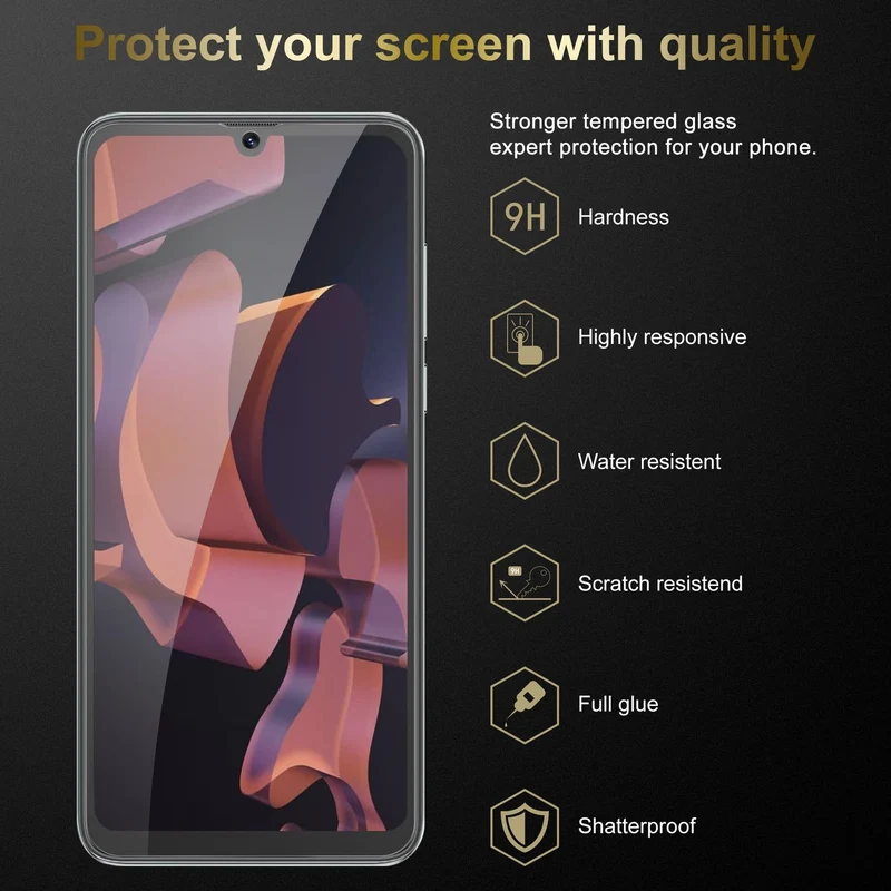 Cadorabo 3x Panzer Folie kompatibel mit Blackview A50 4G - Schutzfolie 3er Pack Gehärtetes (Tempered) Display-Schutzglas in 9H Härte mit 3D Touch Kompatibilität