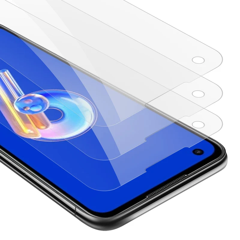 Cadorabo 3x Panzer Folie kompatibel mit Asus ZenFone 9 - Schutzfolie 3er Pack Gehärtetes (Tempered) Display-Schutzglas in 9H Härte mit 3D Touch Kompatibilität