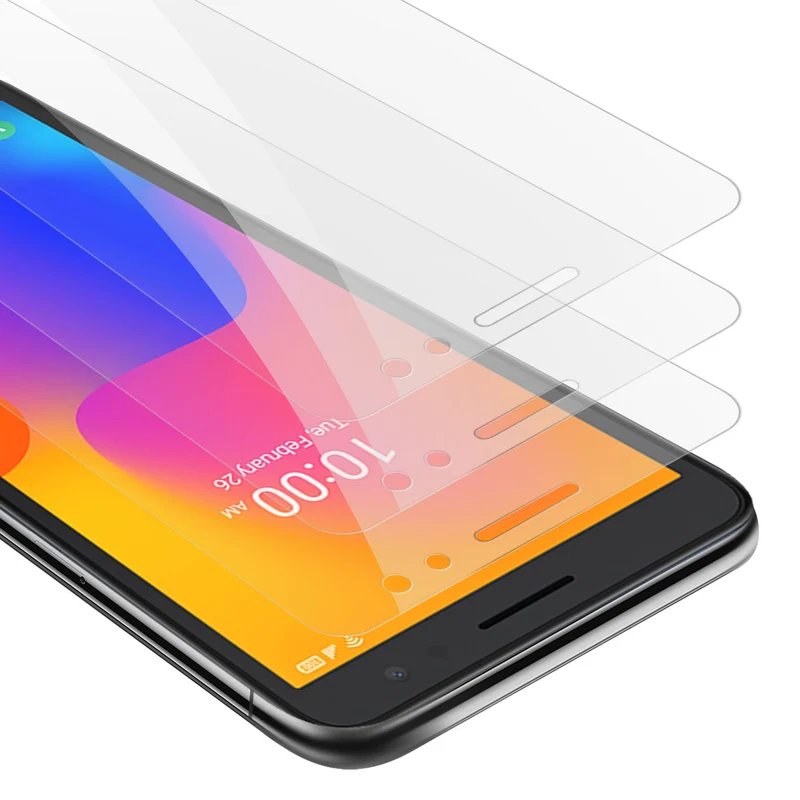 Cadorabo 3x Panzer Folie kompatibel mit Alcatel 1B 2022 - Schutzfolie 3er Pack Gehärtetes (Tempered) Display-Schutzglas in 9H Härte mit 3D Touch Kompatibilität