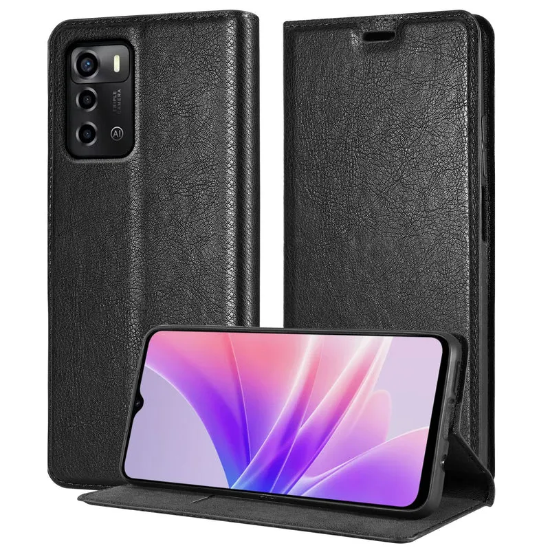 Cadorabo Hülle kompatibel mit ZTE Blade A72 5G Schutzhülle mit Magnetverschluss, Standfunktion und Kartenfach