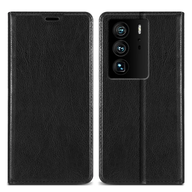 Cadorabo Hülle kompatibel mit ZTE Axon 40 ULTRA Schutzhülle mit Magnetverschluss, Standfunktion und Kartenfach