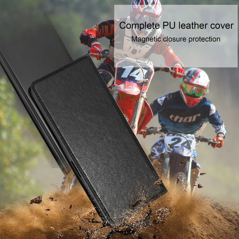 Cadorabo Hülle kompatibel mit ZTE Axon 40 ULTRA Schutzhülle mit Magnetverschluss, Standfunktion und Kartenfach