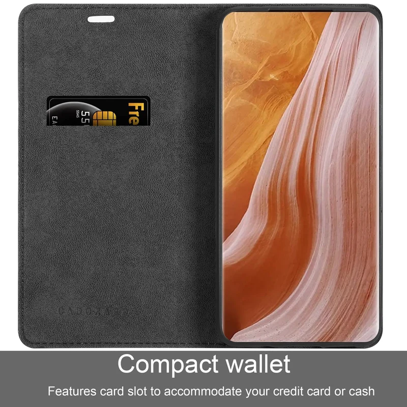 Cadorabo Hülle kompatibel mit ZTE Axon 40 ULTRA Schutzhülle mit Magnetverschluss, Standfunktion und Kartenfach