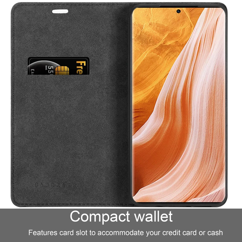 Cadorabo Hülle kompatibel mit ZTE Axon 40 PRO Schutzhülle mit Magnetverschluss, Standfunktion und Kartenfach