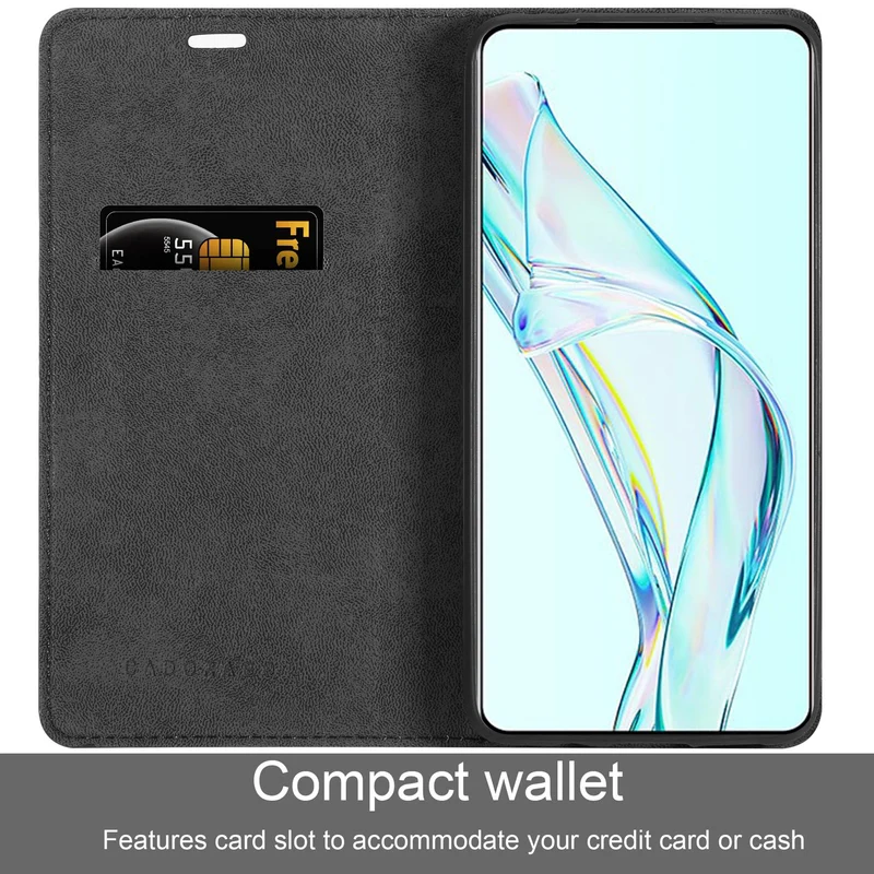 Cadorabo Hülle kompatibel mit ZTE Axon 30 Schutzhülle mit Magnetverschluss, Standfunktion und Kartenfach