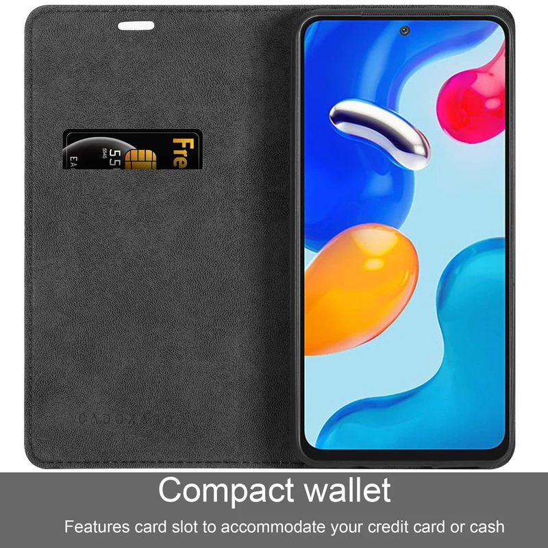 Cadorabo Hülle kompatibel mit Xiaomi RedMi NOTE 11 4G / 11S 4G Schutzhülle mit Magnetverschluss, Standfunktion und Kartenfach