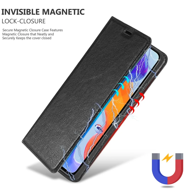 Cadorabo Hülle kompatibel mit Xiaomi RedMi NOTE 11 PRO+ Schutzhülle mit Magnetverschluss, Standfunktion und Kartenfach