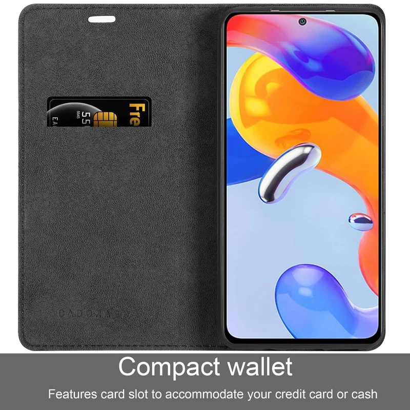 Cadorabo Hülle kompatibel mit Xiaomi RedMi NOTE 11 PRO+ Schutzhülle mit Magnetverschluss, Standfunktion und Kartenfach