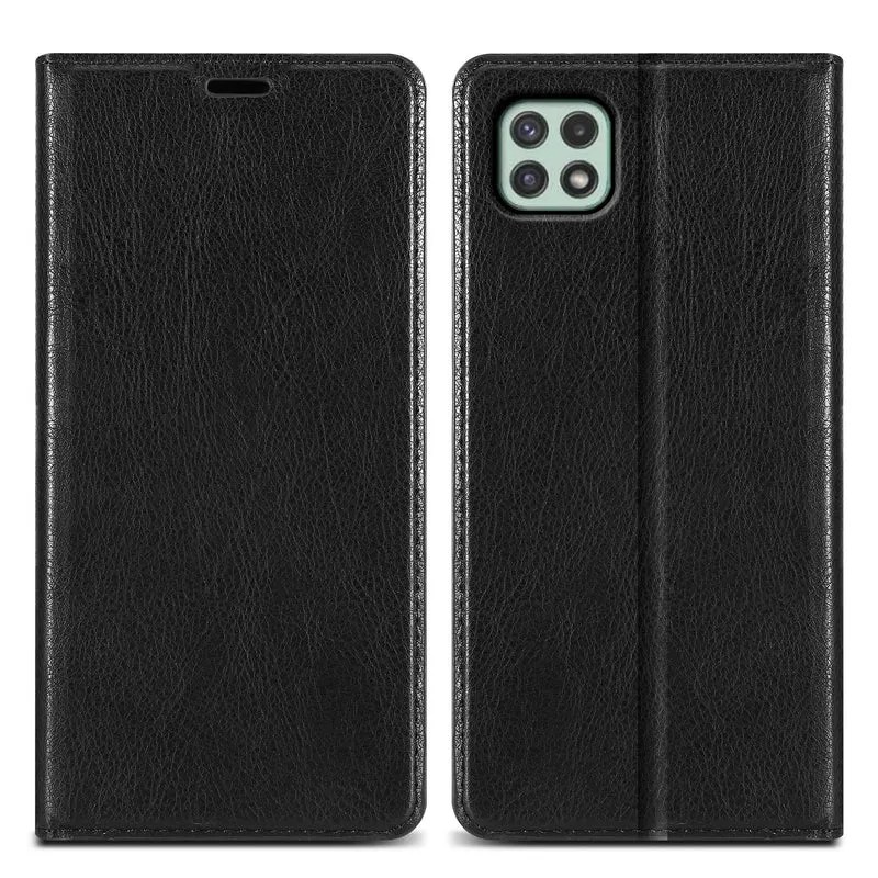 Cadorabo Hülle kompatibel mit Samsung Galaxy A22 5G Schutzhülle mit Magnetverschluss, Standfunktion und Kartenfach