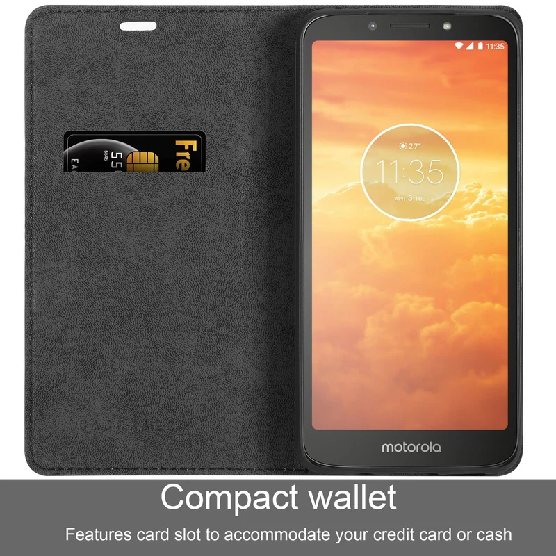 Cadorabo Hülle kompatibel mit Motorola MOTO E5 / G6 PLAY Schutzhülle mit Magnetverschluss, Standfunktion und Kartenfach