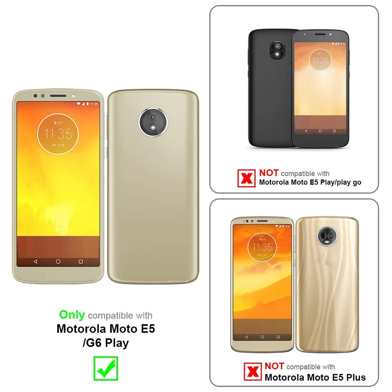 Cadorabo Hülle kompatibel mit Motorola MOTO E5 / G6 PLAY Schutzhülle mit Magnetverschluss, Standfunktion und Kartenfach