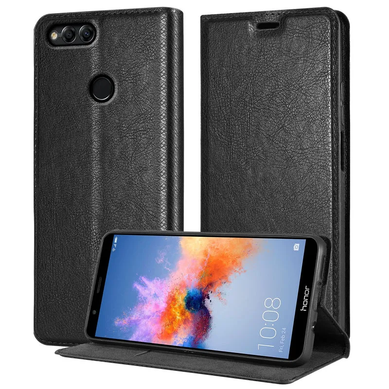 Cadorabo Hülle kompatibel mit Honor 7X Schutzhülle mit Magnetverschluss, Standfunktion und Kartenfach