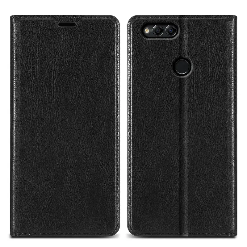 Cadorabo Hülle kompatibel mit Honor 7X Schutzhülle mit Magnetverschluss, Standfunktion und Kartenfach