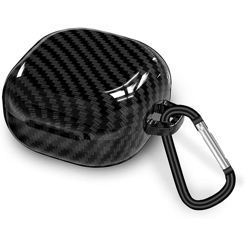 Cadorabo Hülle kompatibel mit Samsung Buds PRO / LIVE / Buds 2 in SCHWARZ - Tragbare Carbon Fiber Kopfhörer Schutzhülle Case