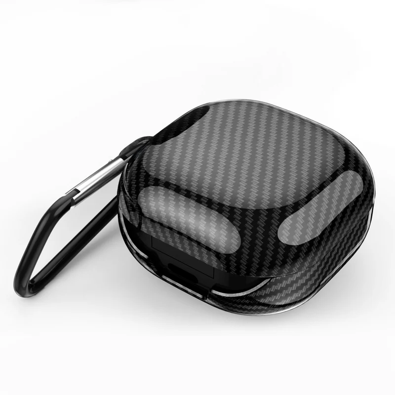 Cadorabo Hülle kompatibel mit Samsung Buds PRO / LIVE / Buds 2 in SCHWARZ - Tragbare Carbon Fiber Kopfhörer Schutzhülle Case
