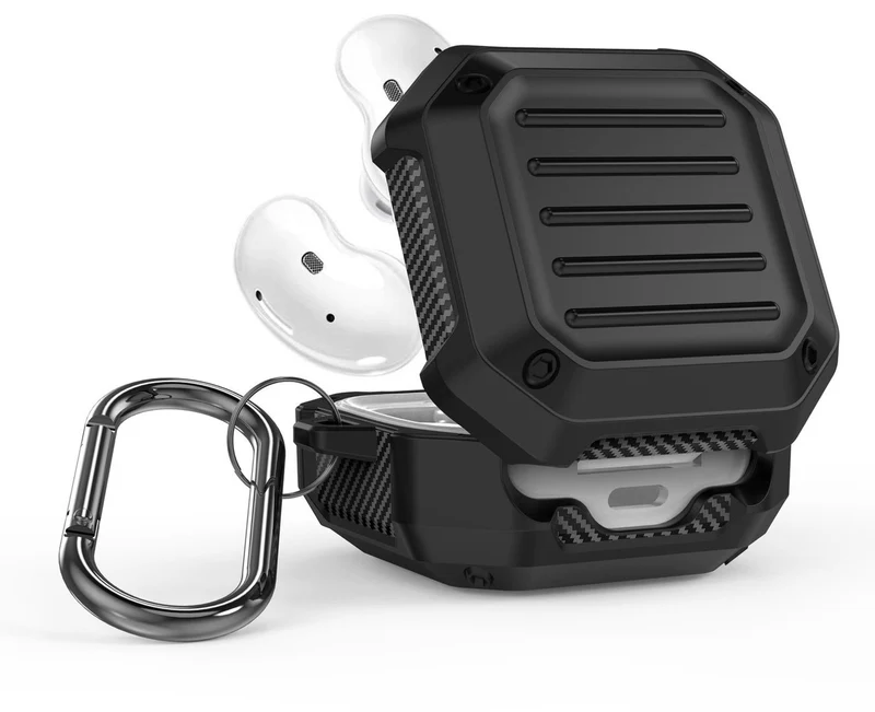 Cadorabo Hülle kompatibel mit Samsung Buds PRO / LIVE / Buds 2 in SCHWARZ - Tragbare TPU Kopfhörer Schutzhülle Case