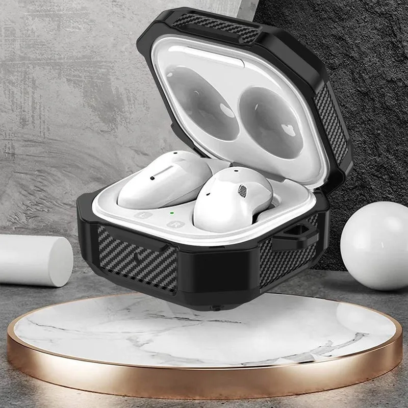Cadorabo Hülle kompatibel mit Samsung Buds PRO / LIVE / Buds 2 in SCHWARZ - Tragbare TPU Kopfhörer Schutzhülle Case