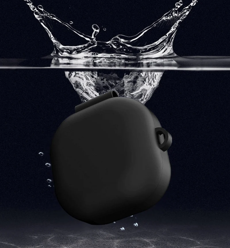 Cadorabo Hülle kompatibel mit Samsung Buds PRO / LIVE / Buds 2 in SCHWARZ - Tragbare Silikon Kopfhörer Schutzhülle Case