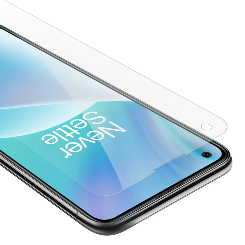 Cadorabo Panzer Folie kompatibel mit OnePlus Nord 2T - Schutzfolie Gehärtetes (Tempered) Display-Schutzglas in 9H Härte mit 3D Touch Kompatibilität