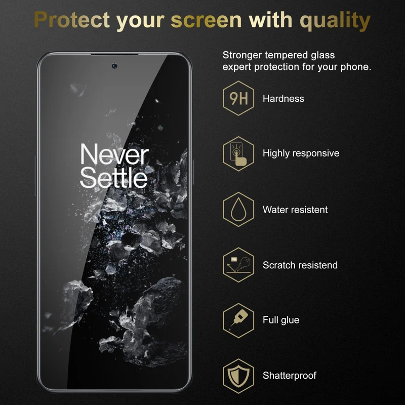 Cadorabo Panzer Folie kompatibel mit OnePlus 10T / ACE PRO - Schutzfolie Gehärtetes (Tempered) Display-Schutzglas in 9H Härte mit 3D Touch Kompatibilität