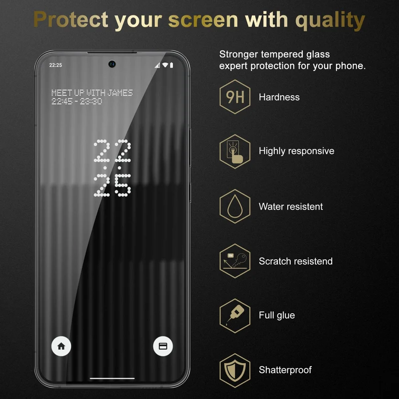 Cadorabo Panzer Folie kompatibel mit Nothing Phone (1) - Schutzfolie Gehärtetes (Tempered) Display-Schutzglas in 9H Härte mit 3D Touch Kompatibilität