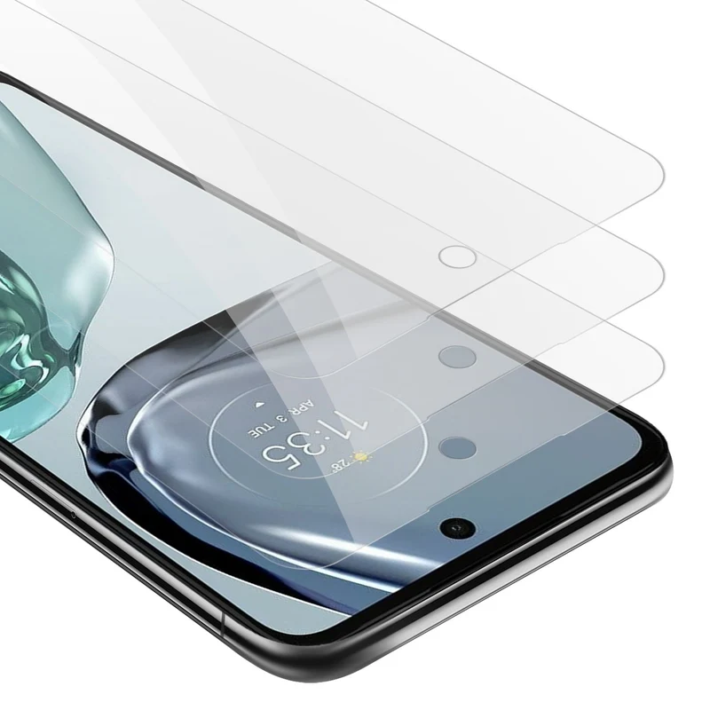 Cadorabo 3x Panzer Folie kompatibel mit Motorola MOTO G62 5G - Schutzfolie 3er Pack Gehärtetes (Tempered) Display-Schutzglas in 9H Härte mit 3D Touch Kompatibilität