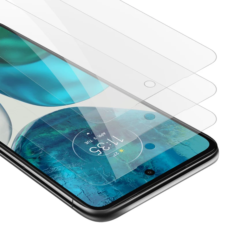 Cadorabo 3x Panzer Folie kompatibel mit Motorola MOTO G52 4G / G82 5G - Schutzfolie 3er Pack Gehärtetes (Tempered) Display-Schutzglas in 9H Härte mit 3D Touch Kompatibilität