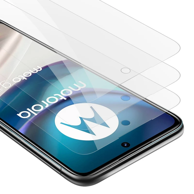 Cadorabo 3x Panzer Folie kompatibel mit Motorola MOTO G42 - Schutzfolie 3er Pack Gehärtetes (Tempered) Display-Schutzglas in 9H Härte mit 3D Touch Kompatibilität