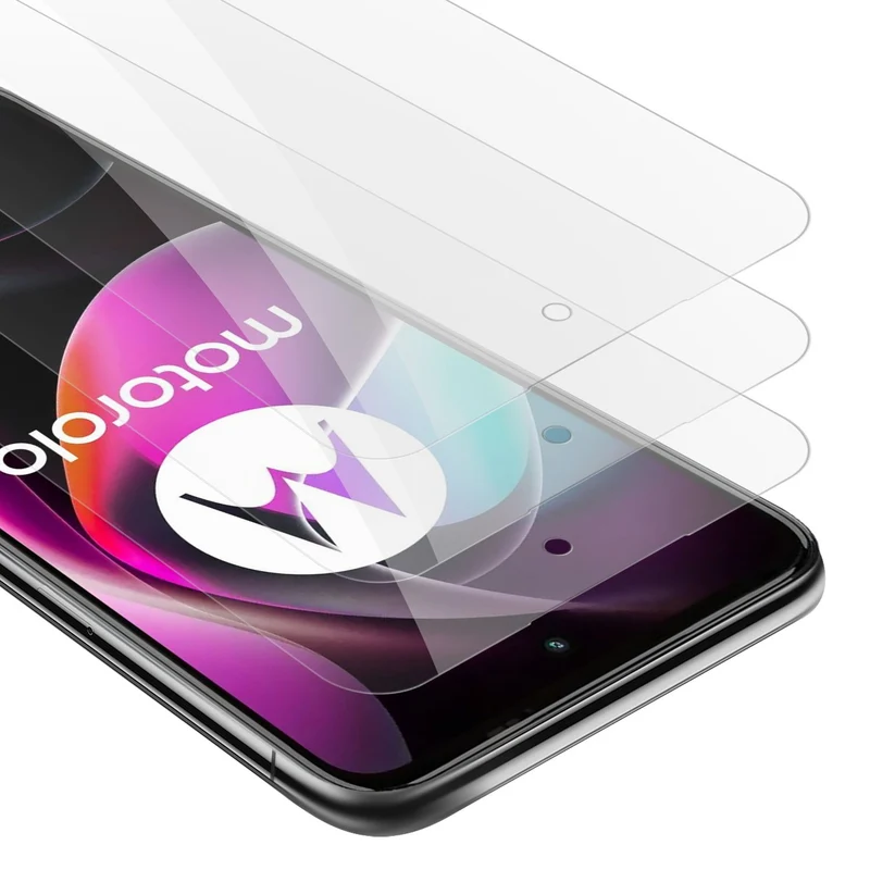 Cadorabo 3x Panzer Folie kompatibel mit Motorola MOTO G 5G 2022 - Schutzfolie 3er Pack Gehärtetes (Tempered) Display-Schutzglas in 9H Härte mit 3D Touch Kompatibilität