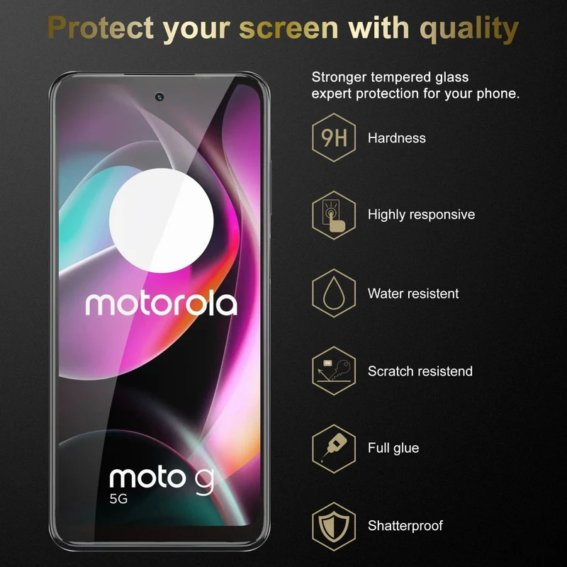 Cadorabo Panzer Folie kompatibel mit Motorola MOTO G 5G 2022 - Schutzfolie Gehärtetes (Tempered) Display-Schutzglas in 9H Härte mit 3D Touch Kompatibilität