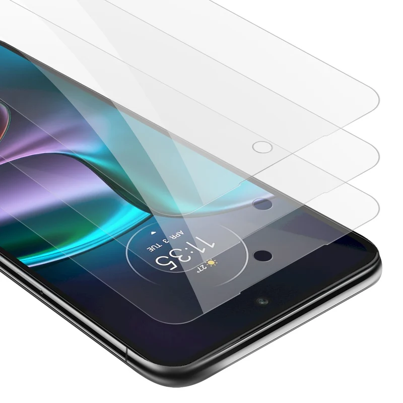 Cadorabo 3x Panzer Folie kompatibel mit Motorola EDGE 30 - Schutzfolie 3er Pack Gehärtetes (Tempered) Display-Schutzglas in 9H Härte mit 3D Touch Kompatibilität