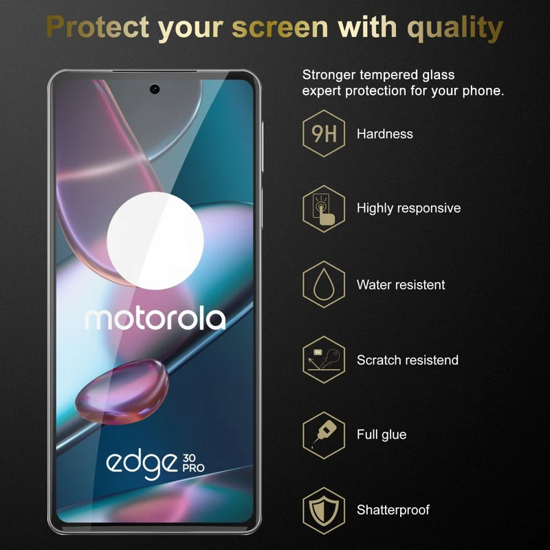 Cadorabo Panzer Folie kompatibel mit Motorola EDGE 30 PRO / EDGE+ - Schutzfolie Gehärtetes (Tempered) Display-Schutzglas in 9H Härte mit 3D Touch Kompatibilität