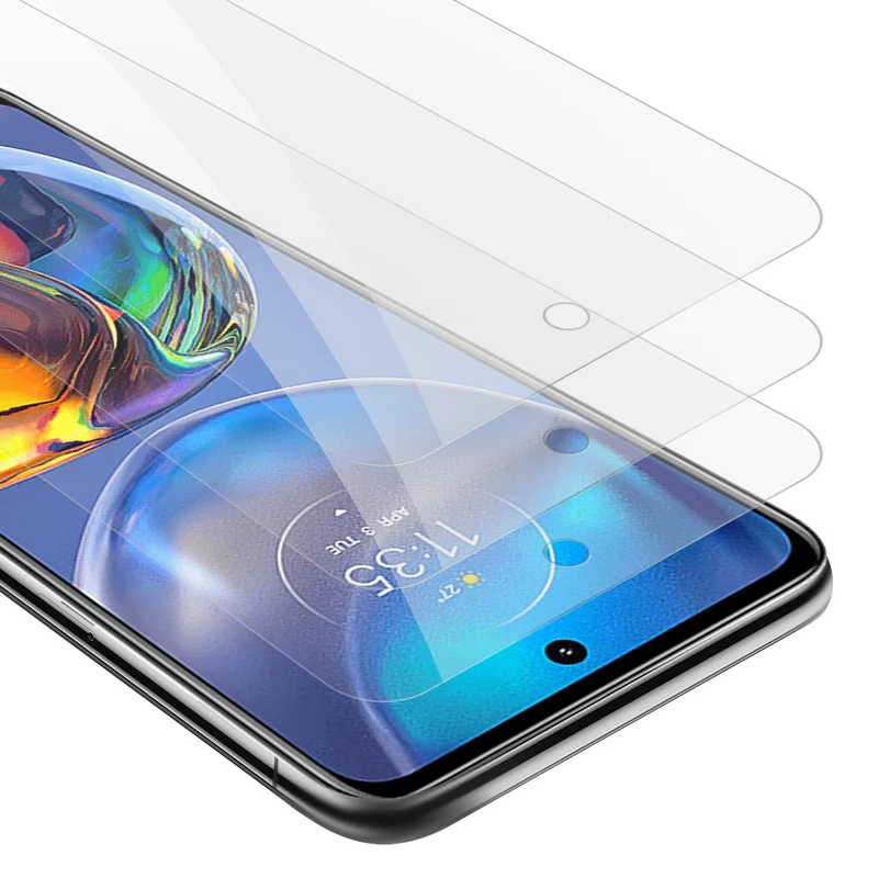 Cadorabo 3x Panzer Folie kompatibel mit Motorola MOTO E32 4G / E32S - Schutzfolie 3er Pack Gehärtetes (Tempered) Display-Schutzglas in 9H Härte mit 3D Touch Kompatibilität
