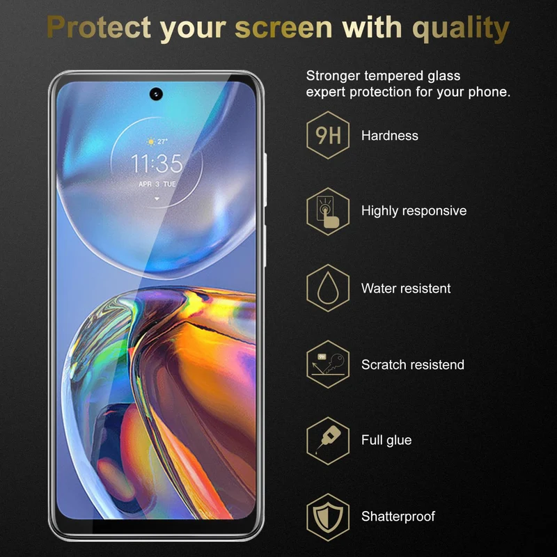 Cadorabo Panzer Folie kompatibel mit Motorola MOTO E32 4G / E32S - Schutzfolie Gehärtetes (Tempered) Display-Schutzglas in 9H Härte mit 3D Touch Kompatibilität