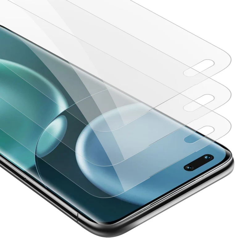 Cadorabo 3x Panzer Folie kompatibel mit Honor MAGIC 4 PRO - Schutzfolie 3er Pack Gehärtetes (Tempered) Display-Schutzglas in 9H Härte mit 3D Touch Kompatibilität