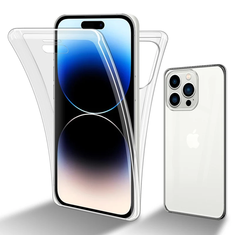 Cadorabo Hülle kompatibel mit Apple iPhone 14 PRO MAX 360° Full Body Schutzhülle - Front- und Rückenschutz, Rundumschutz mit Displayschutz