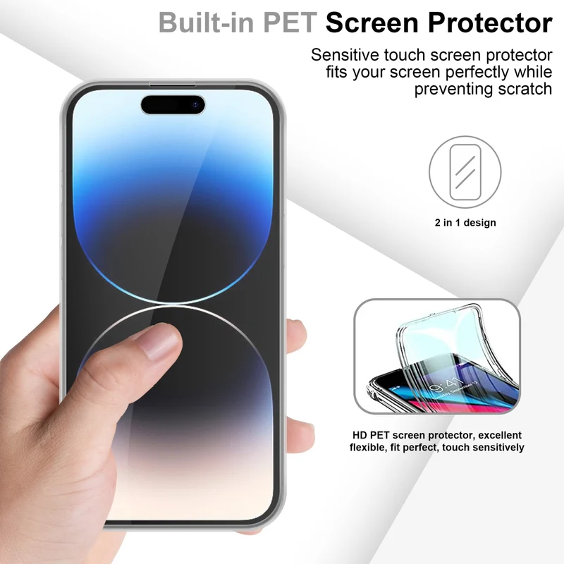 Cadorabo Hülle kompatibel mit Apple iPhone 14 PRO 360° Full Body Schutzhülle - Front- und Rückenschutz, Rundumschutz mit Displayschutz