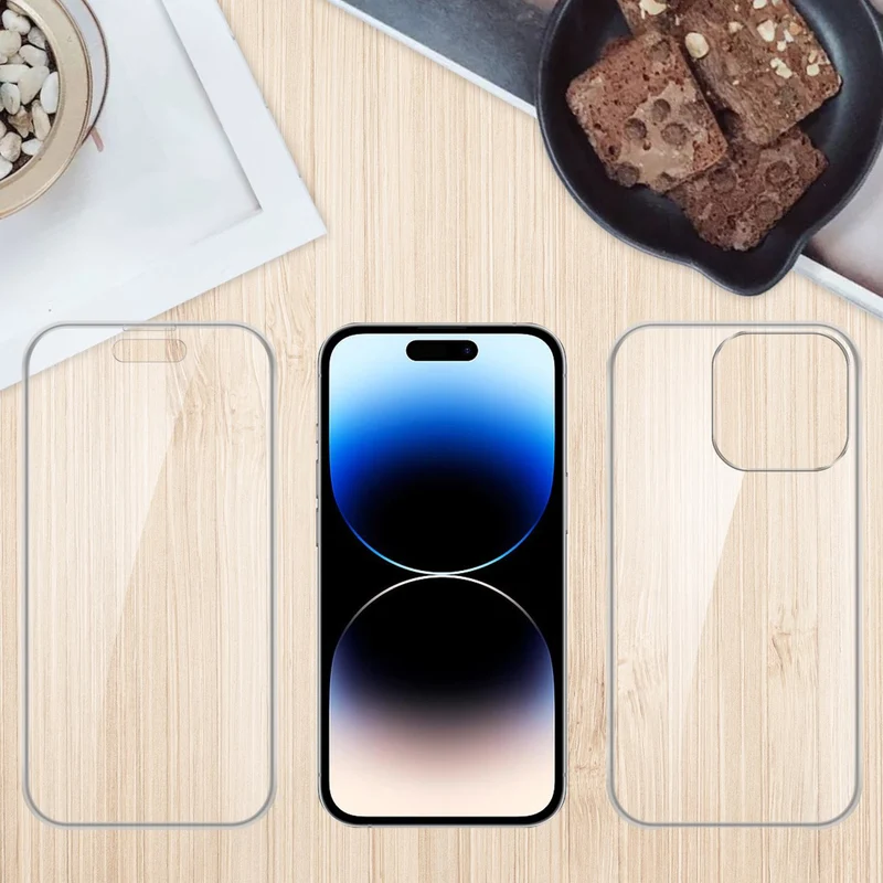 Cadorabo Hülle kompatibel mit Apple iPhone 14 PRO 360° Full Body Schutzhülle - Front- und Rückenschutz, Rundumschutz mit Displayschutz