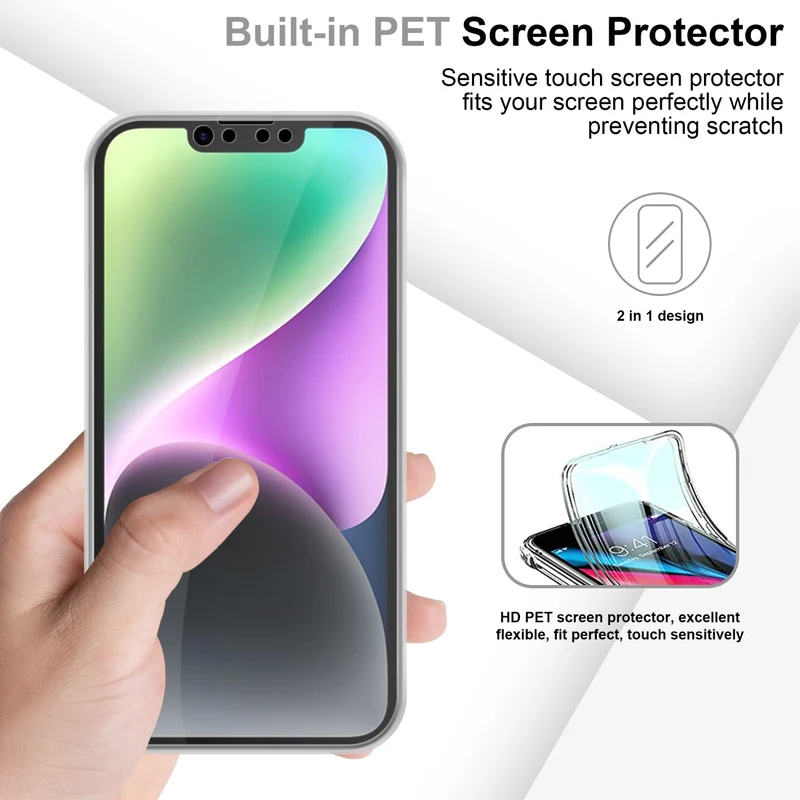 Cadorabo Hülle kompatibel mit Apple iPhone 14 PLUS 360° Full Body Schutzhülle - Front- und Rückenschutz, Rundumschutz mit Displayschutz
